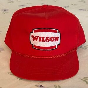 90s Vintage Streetwear Wilson Red & White Retro Snap Back Hat